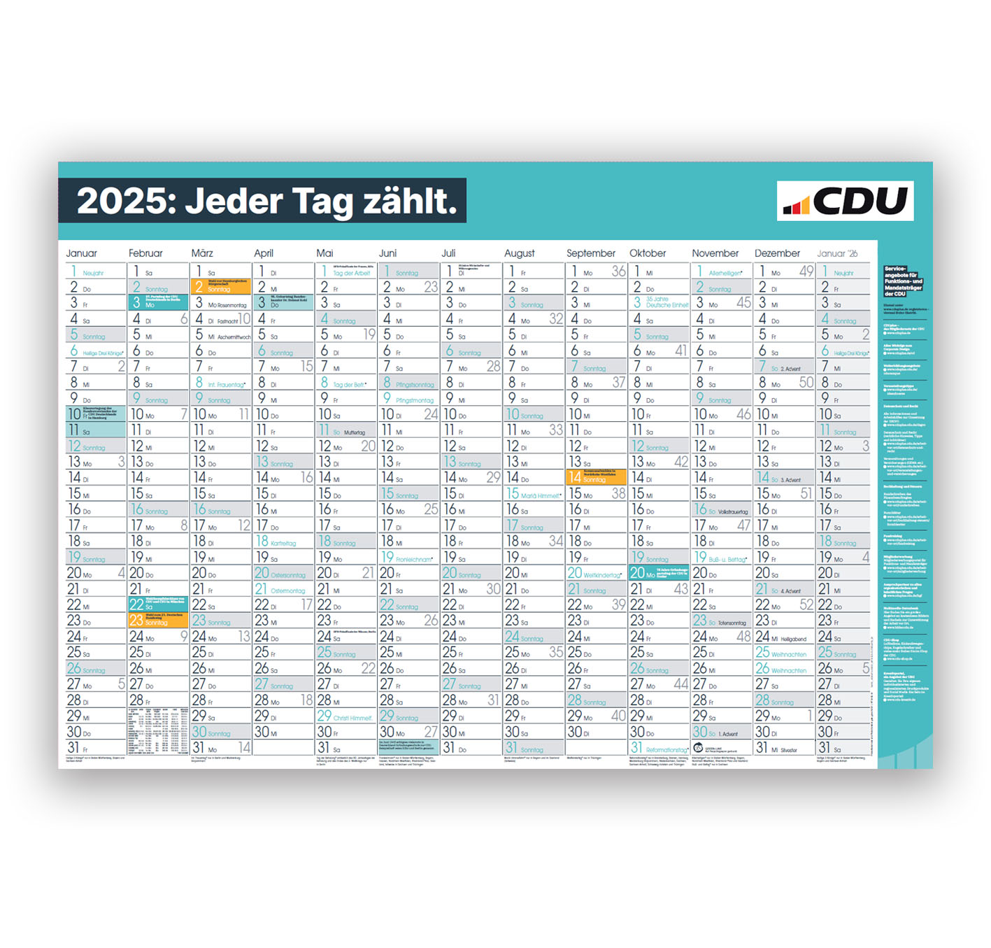 CDU Wandkalender 2025