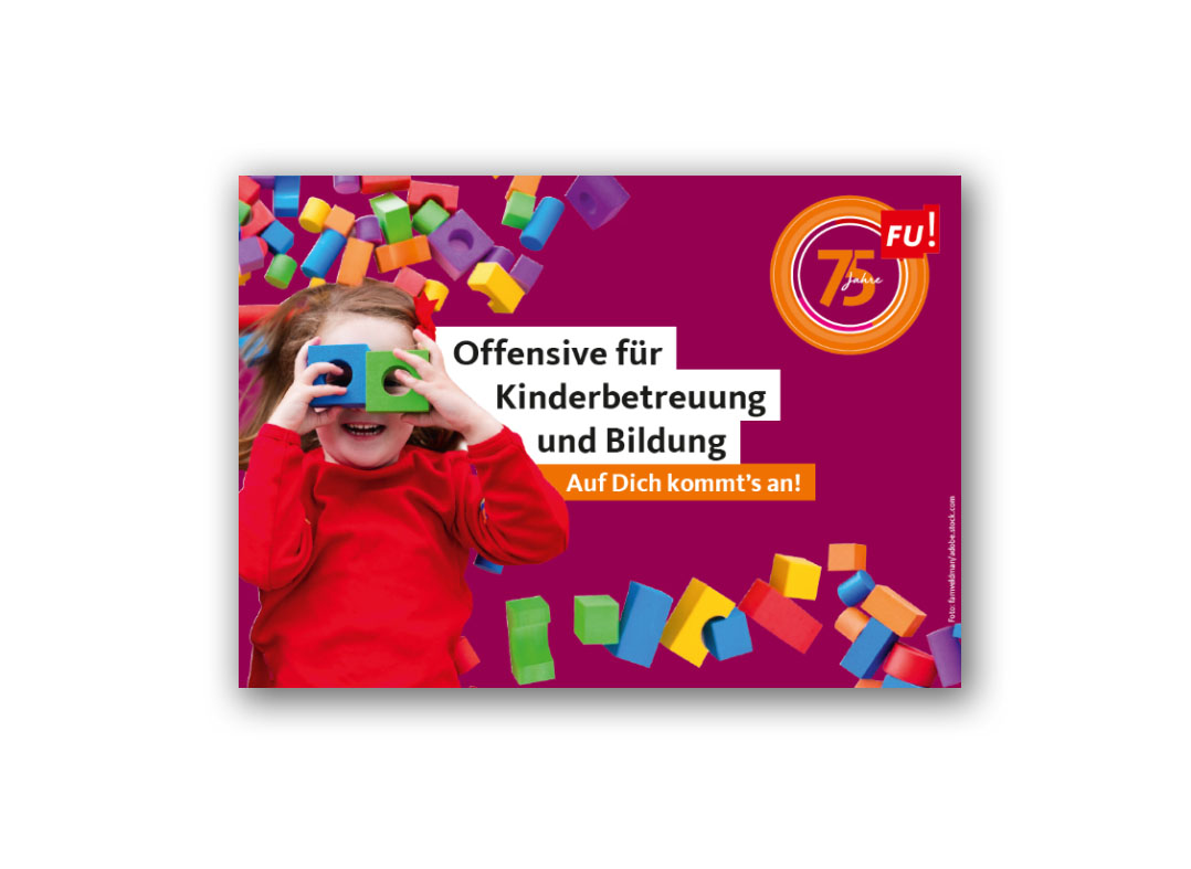 FU-Postkarte "Kinderbetreuung und Bildung"
