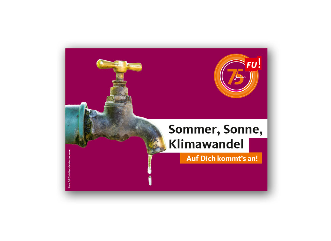 FU-Postkarte "Sommer, Sonne, Klimawandel"
